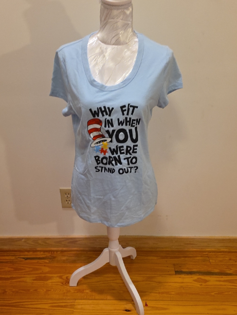 No Boundaries Light Blue Graphic Tee - "Why Fit In"